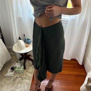 Scanlan Theodore Asymmetrical Dark Green Skirt